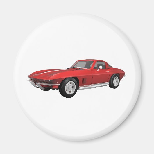 1967コルベット：スポーツカー：赤仕上げ： マグネット (正面)