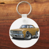 1967コロネットRT金ゴールド車 キーホルダー (正面)