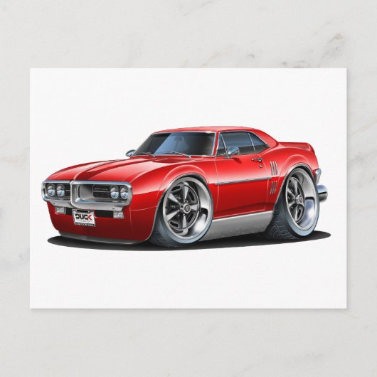 1967ファイアバード赤い車 ポストカード (正面)