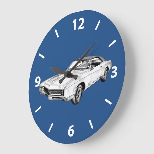 1967ブイックリビエライラストレーション ラージ壁時計 (傾斜)