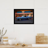 1967ポンティアックGTOマッスルカーのドライブインポスター ポスター (キッチン)