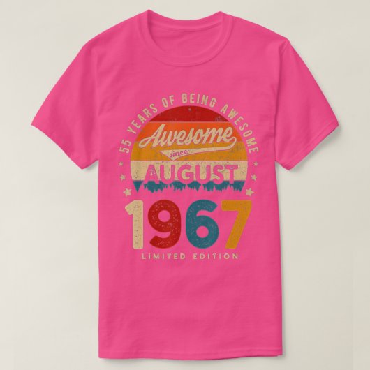 1967威厳がある誕生日55年Vinであ素晴らしる Tシャツ (デザイン正面)