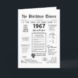 1967年あなたが生まれ誕生日カード サンキューカード<br><div class="desc">「ハッピーバースデー」を超える誕生日カードが欲しい1967年の誕生日カードはタイムカプセル！マイルストーン（最初のATM）から驚くべき発明生まれ(コンピュータ専攻のーマウス)まで、その年に関する魅力的な事実が詰め込まれている。1967年の日常生活の詳細で深く飛び込む人気がある。トレンド（ミニスカート）、当時のスラング（グルービー！）、パンの一塊のコストまで。時間の中に戻ユニークる旅で、すべて思い出に包まれた残る誕生日の挨拶。誕生日カードの中：私たちは時間に旅を取る、そう甘い、戻る時間に旅行し、思い出を持っては、最後に思い出でいっぱいの保年、世界のイベントから過ぎた傾向まで。ハッピーバースデー!</div>