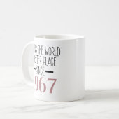 1967年お誕生日おめでとう 60歳 女性 曾祖母 コーヒーマグカップ (正面左)