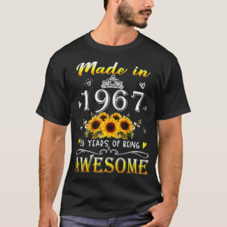 1967年に作られた女性ひまわり55日目55年 Tシャツ