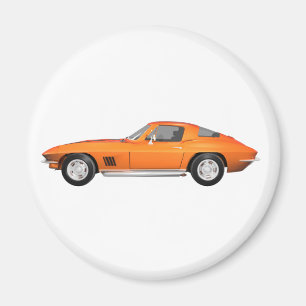 1967年のコルベットのスポーツ・カー: オレンジ終わり マグネット