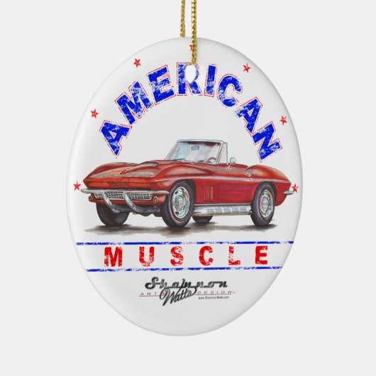 1967年のコルベットアメリカ筋肉クリスマスのオーナメント セラミックオーナメント (右)