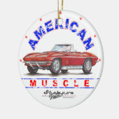 1967年のコルベットアメリカ筋肉クリスマスのオーナメント セラミックオーナメント (左)