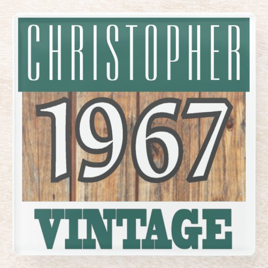 1967年の名前Glass Coasterヴィンテージ ガラスコースター (正面)