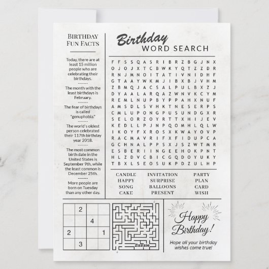 1967年の新聞スタイルの誕生日カード、カスタマイズ可能でトレンディ シーズンカード (裏面)