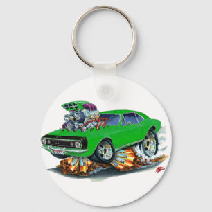 1967年のCamaro SSの緑黒い車 キーホルダー