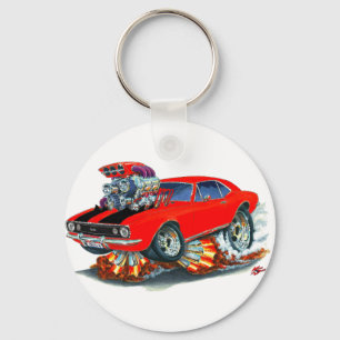 1967年のCamaro SSの赤黒い車 キーホルダー