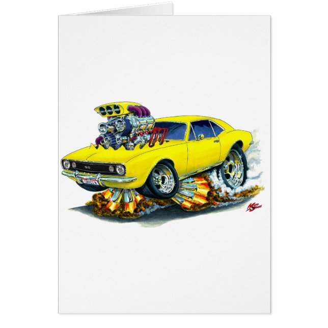 1967年のCamaro SSの黄色い車 (正面)