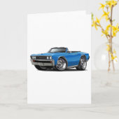 1967年のChevelleの青いコンバーチブル カード (黄色い花)