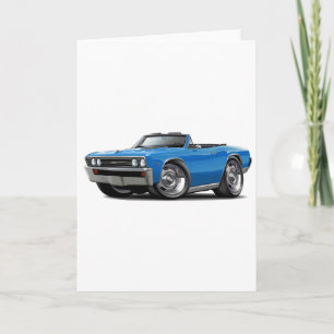 1967年のChevelleの青いコンバーチブル カード