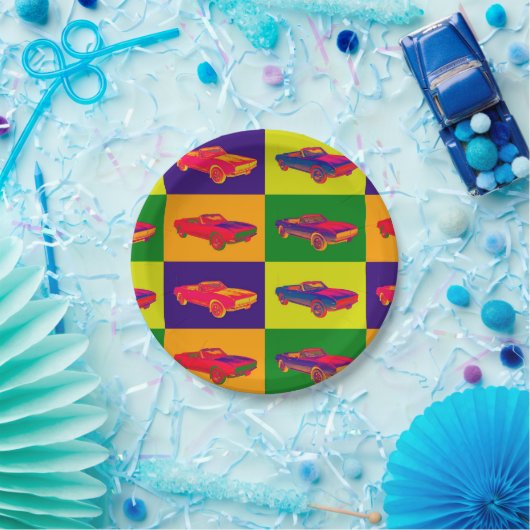 1967年のChevy Camaro RSの変換可能なポップアート ペーパープレート (パーティー)