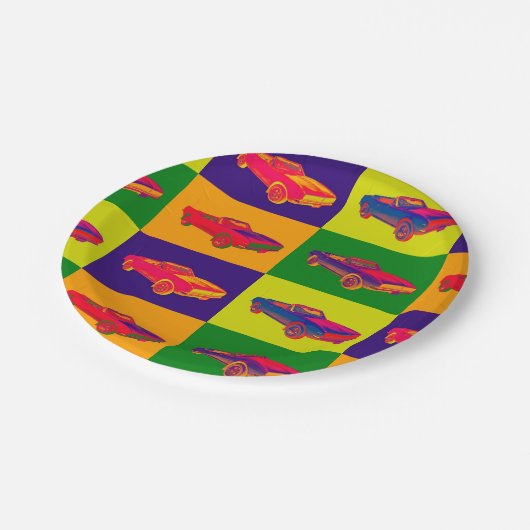 1967年のChevy Camaro RSの変換可能なポップアート ペーパープレート (アングル)