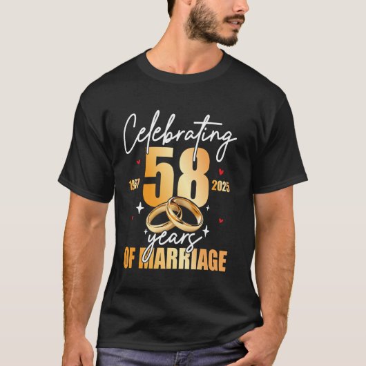 1967年を祝う 58回目 58周年 結婚記念 Tシャツ (正面)