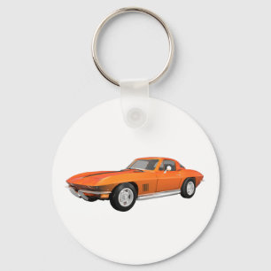 1967年コルベットスポーツカー:オレンジ仕上げ キーホルダー