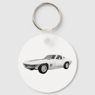 1967年コルベットスポーツカー:白の仕上げ: キーホルダー