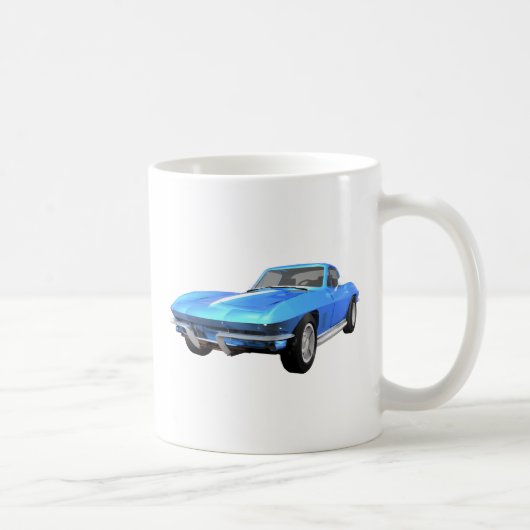 1967年コルベットスポーツカー:青仕上げ: コーヒーマグカップ (右)