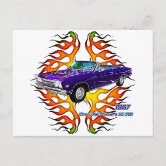 1967年シェベル(Chevy Chevelle by Fractal Tees(TM)) ポストカード