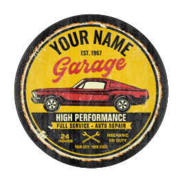 1967年ファパーソナライズされたストバック・レッド・クラシック車庫  カッティングボード