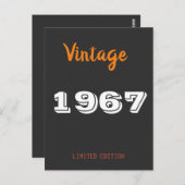 1967年ヴィンテージ限定版誕生日ポストカード ポストカード (正面/裏面)