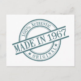 1967年生まれ 丸型ゴム印ロゴ ポストカード