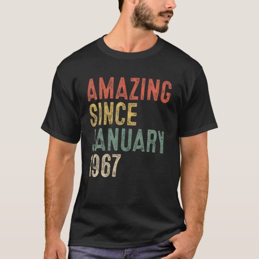1967年1月から55年の贈り物が驚き Tシャツ (正面)