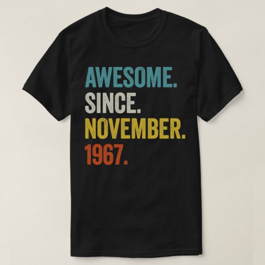 1967年11月55日素晴らし誕生から55歳 Tシャツ (デザイン正面)