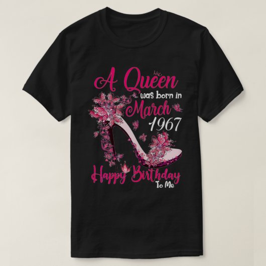 1967年3生まれ月Tシャツ54thに女王妃が誕生 Tシャツ (デザイン正面)