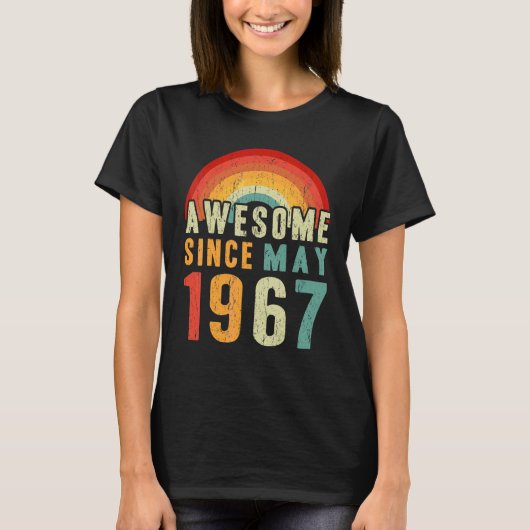 1967年5素晴らし月55日誕生日55歳 Tシャツ (正面)
