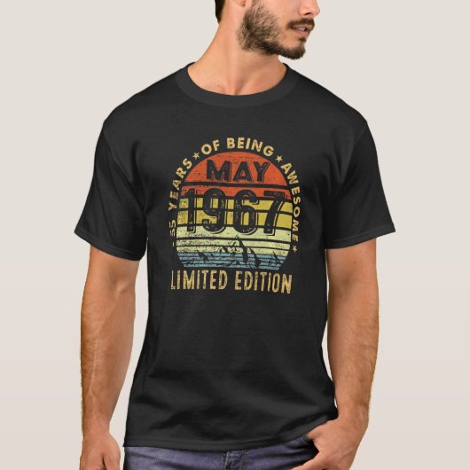 1967年5素晴らし月55誕生日以来55歳 Tシャツ (正面)