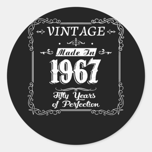 1967年55歳の誕生日ギフトアイディア ラウンドシール (正面)