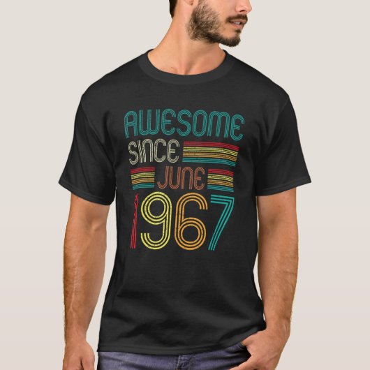 1967年6月から素晴らしい 55歳誕生日おめでとう 55周年記念 Tシャツ (正面)