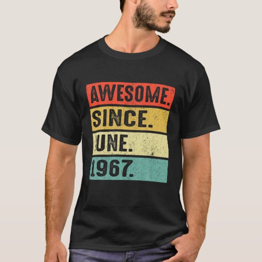 1967年6素晴らし月55誕生日以来55歳 Tシャツ (正面)