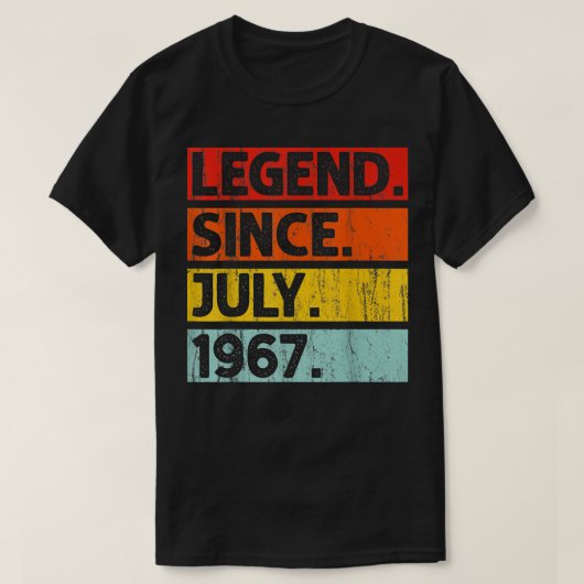 1967年7月以来55歳のギフト伝説55th Bir Tシャツ (デザイン正面)
