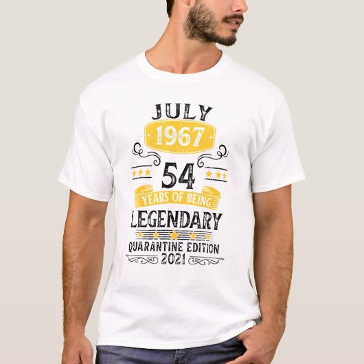 1967年7月生まれ 54歳誕生日限定エディション Tシャツ (正面)