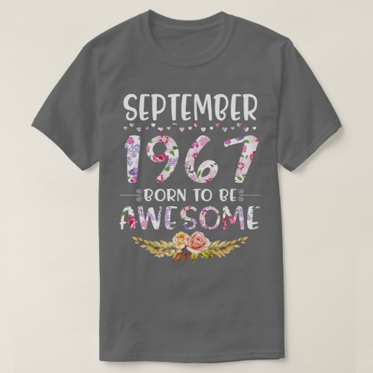 1967年9月生まれハッピーバースデー素晴らし5 Tシャツ (デザイン正面)