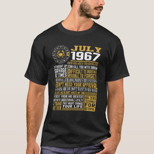 1967最高の年7生まれ月メンズ女子の工場 Tシャツ (正面)