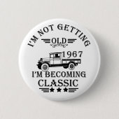 1967生まれ年のヴィンテージ生誕生月贈り物 缶バッジ (正面)