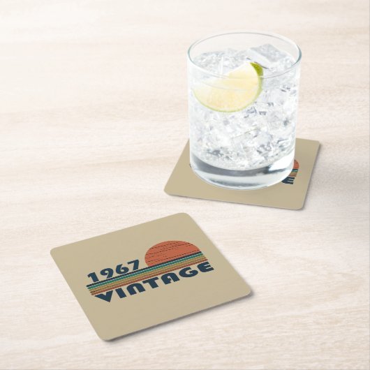 1967生まれ年のヴィンテージ誕生日ギフト スクエアペーパーコースター (インサイチュ)