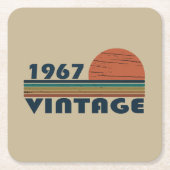 1967生まれ年のヴィンテージ誕生日ギフト スクエアペーパーコースター (正面)
