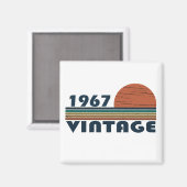 1967生まれ年のヴィンテージ誕生日ギフト マグネット (正面/裏面)