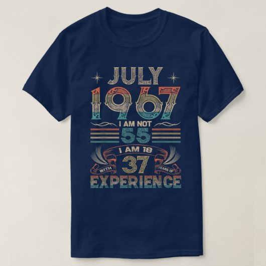 1967生まれ年7月55歳の誕生日1967年55歳 Tシャツ (デザイン正面)