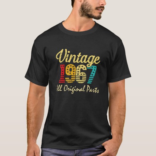 1967生まれ年、55歳、1967年、55歳で誕生 Tシャツ (正面)