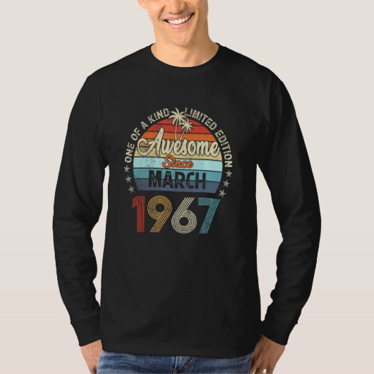 1967素晴らし年3月以来ヴィンテージ55誕生日 Tシャツ (正面)