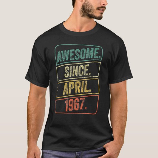 1967素晴らし年4月以来ヴィンテージ55歳55日 Tシャツ (正面)
