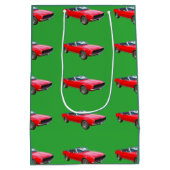 1967赤く変換可能なCamaro筋肉車 ミディアムペーパーバッグ (裏面)